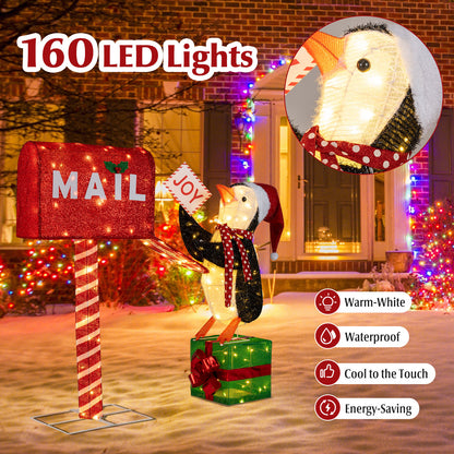 Lighted Christmas Mailbox, Penguin 3D Pre-Lit Holiday Decoration Christmas Decor & Accessories at Gallery Canada