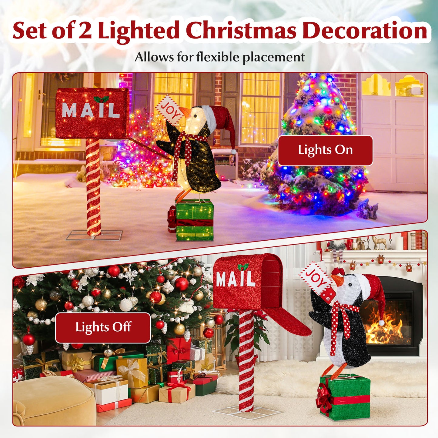 Lighted Christmas Mailbox, Penguin 3D Pre-Lit Holiday Decoration Christmas Decor & Accessories at Gallery Canada