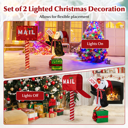 Lighted Christmas Mailbox, Penguin 3D Pre-Lit Holiday Decoration Christmas Decor & Accessories at Gallery Canada