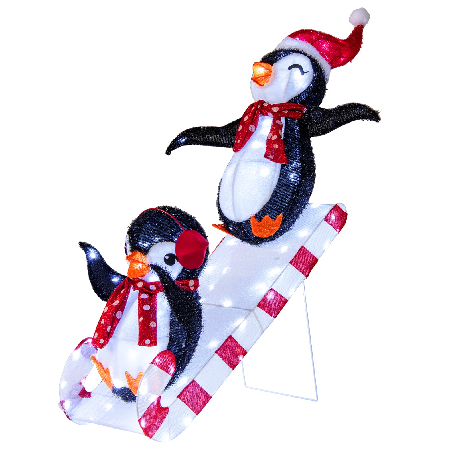 Lighted Christmas Decoration Penguins, 3D Pre-Lit Slide, 170 LED Lights Christmas Decor & Accessories Options at Gallery Canada