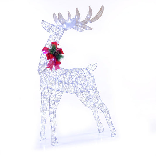 Lighted Christmas Reindeer with Cold LED Lights, White Christmas Decor & Accessories White at Gallery Canada