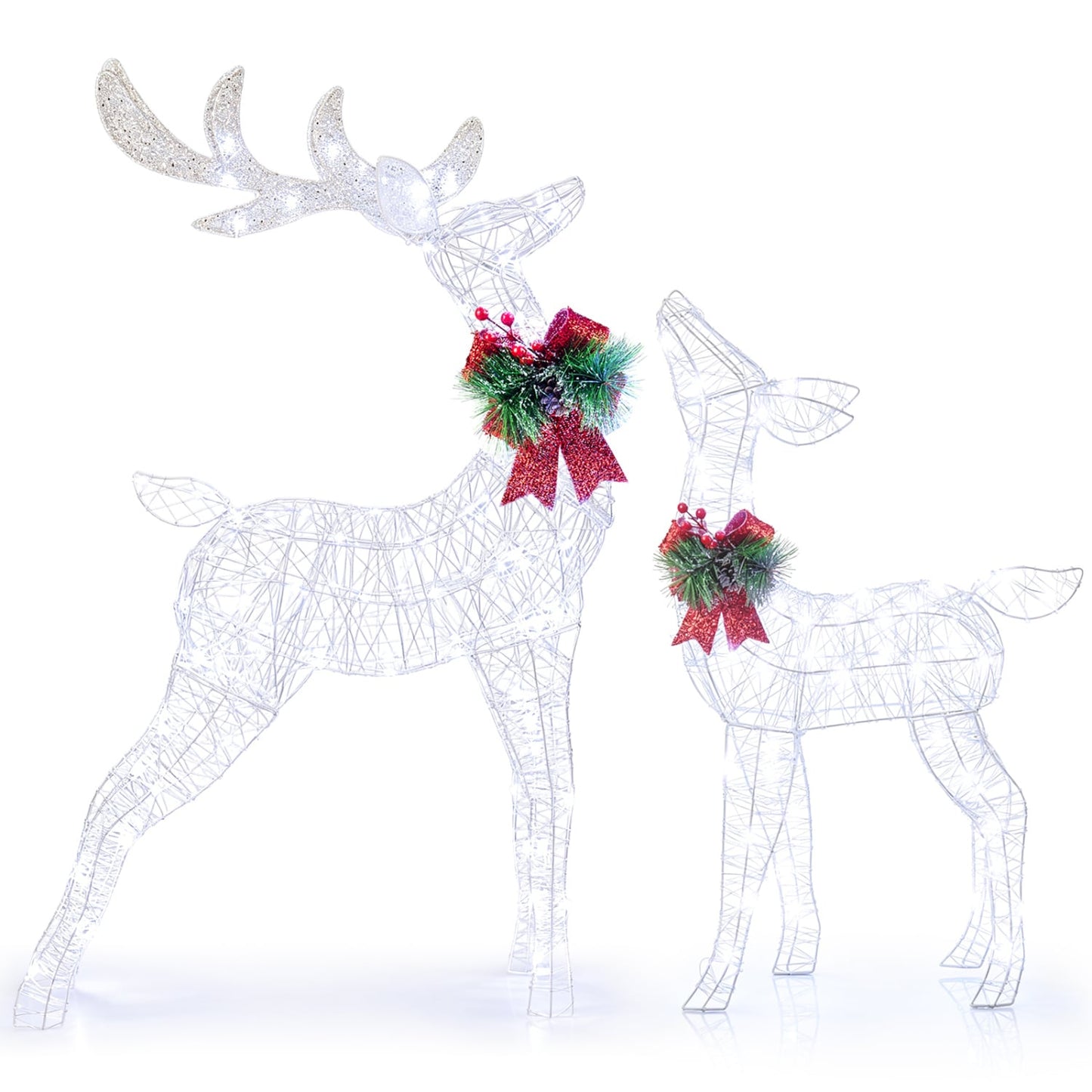 Lighted Christmas Reindeer, 170 Cold LED, White