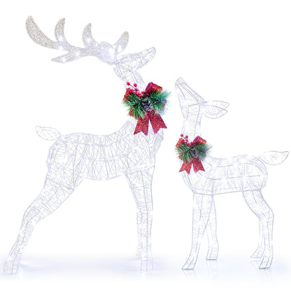 Lighted Christmas Reindeer, 170 Cold LED, White