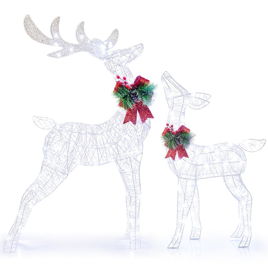 Lighted Christmas Reindeer, 170 Cold LED, White