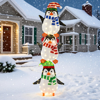 Lighted Penguins Decoration, Warm White Lights, Cute Hats, Multicolor Christmas Decor & Accessories at Gallery Canada