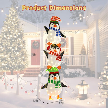 Lighted Penguins Decoration, Warm White Lights, Cute Hats, Multicolor Christmas Decor & Accessories at Gallery Canada