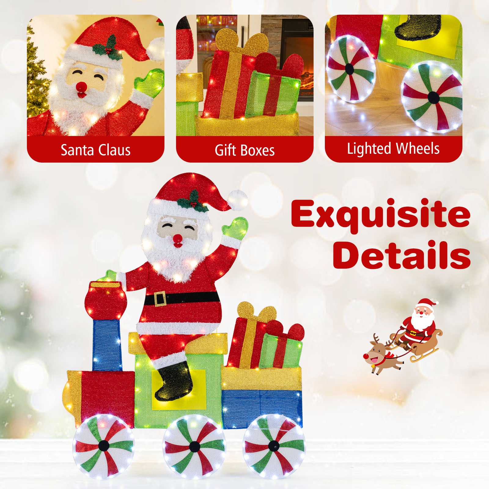 LED Santa On Train Christmas Decoration, Multicolor Christmas Decor & Accessories at Gallery Canada