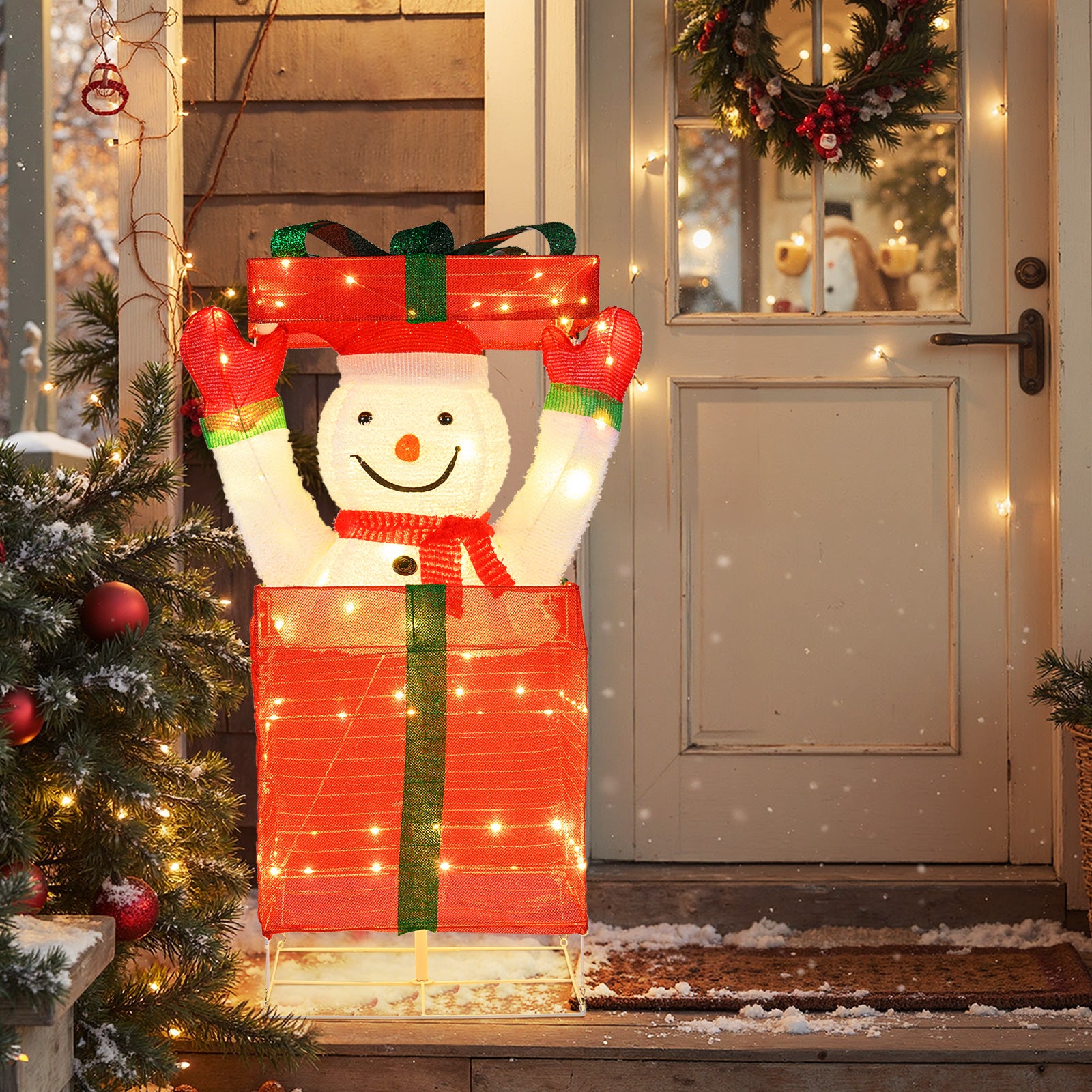 Lighted Snowman In Gift Box Christmas Decoration Christmas Inflatables at Gallery Canada