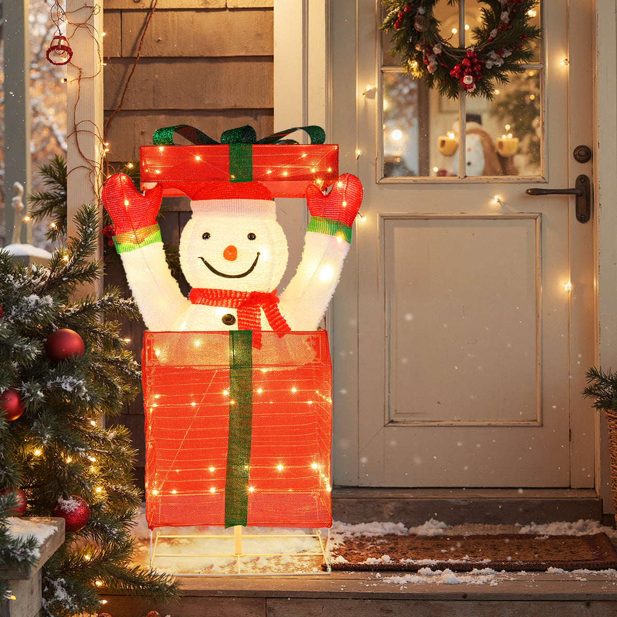 Lighted Snowman In Gift Box Christmas Decoration Christmas Inflatables at Gallery Canada