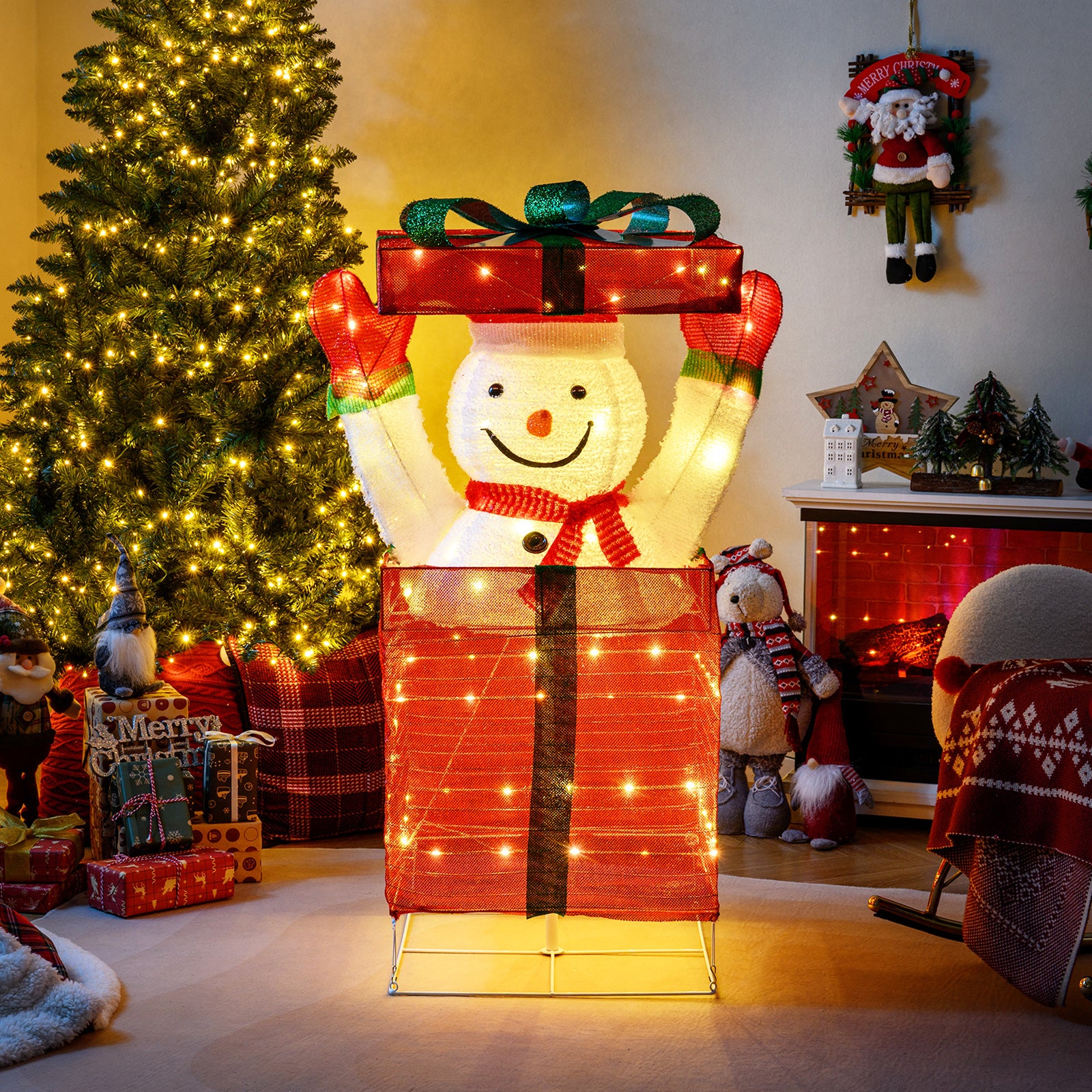 Lighted Snowman In Gift Box Christmas Decoration Christmas Inflatables at Gallery Canada