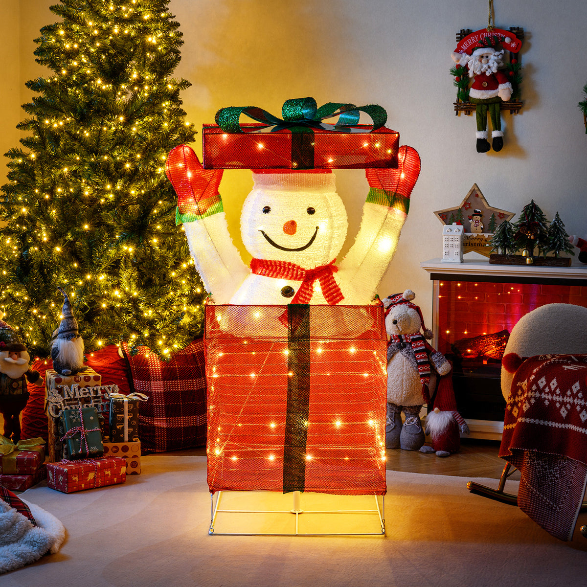 Lighted Snowman In Gift Box Christmas Decoration Christmas Inflatables at Gallery Canada