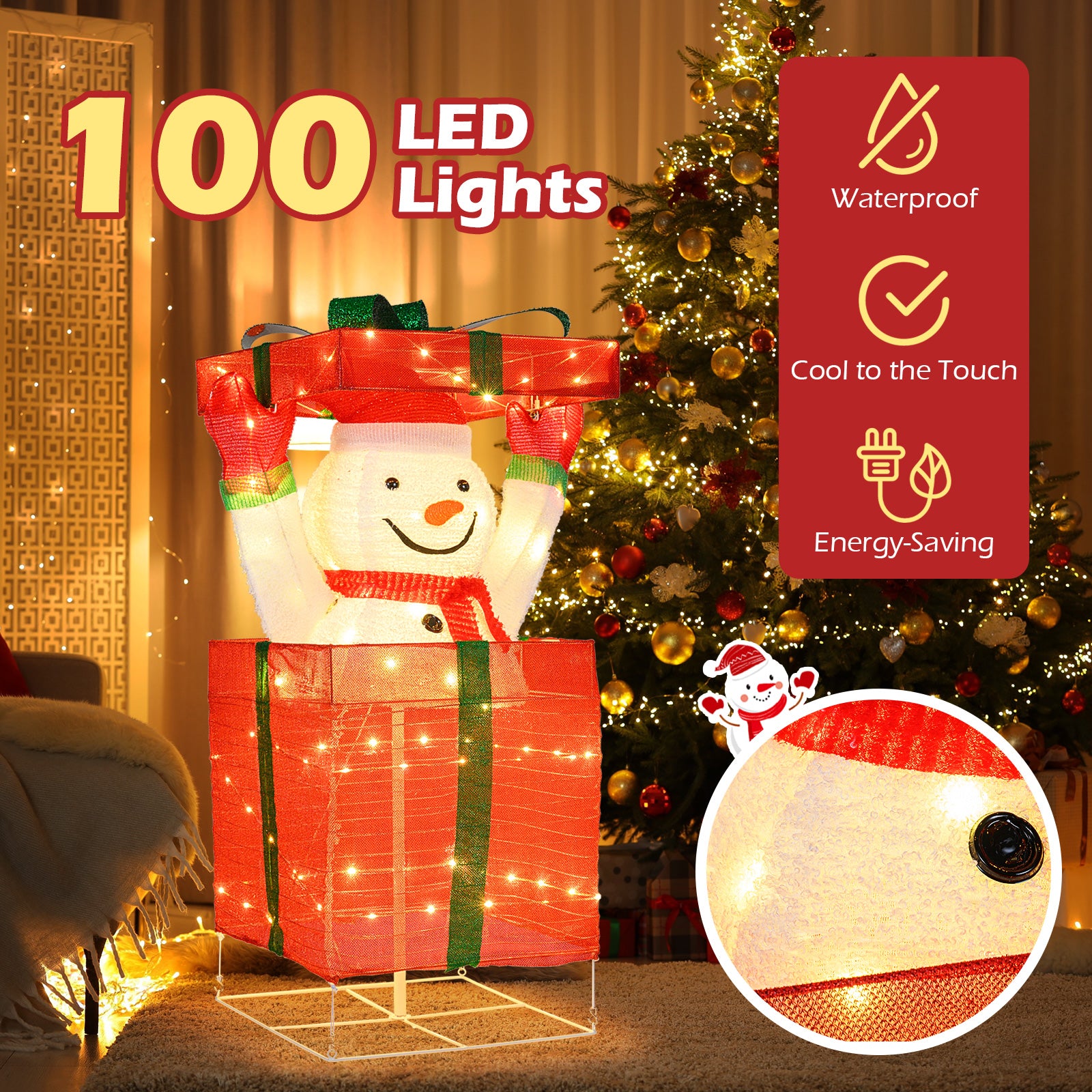 Lighted Snowman In Gift Box Christmas Decoration Christmas Inflatables at Gallery Canada