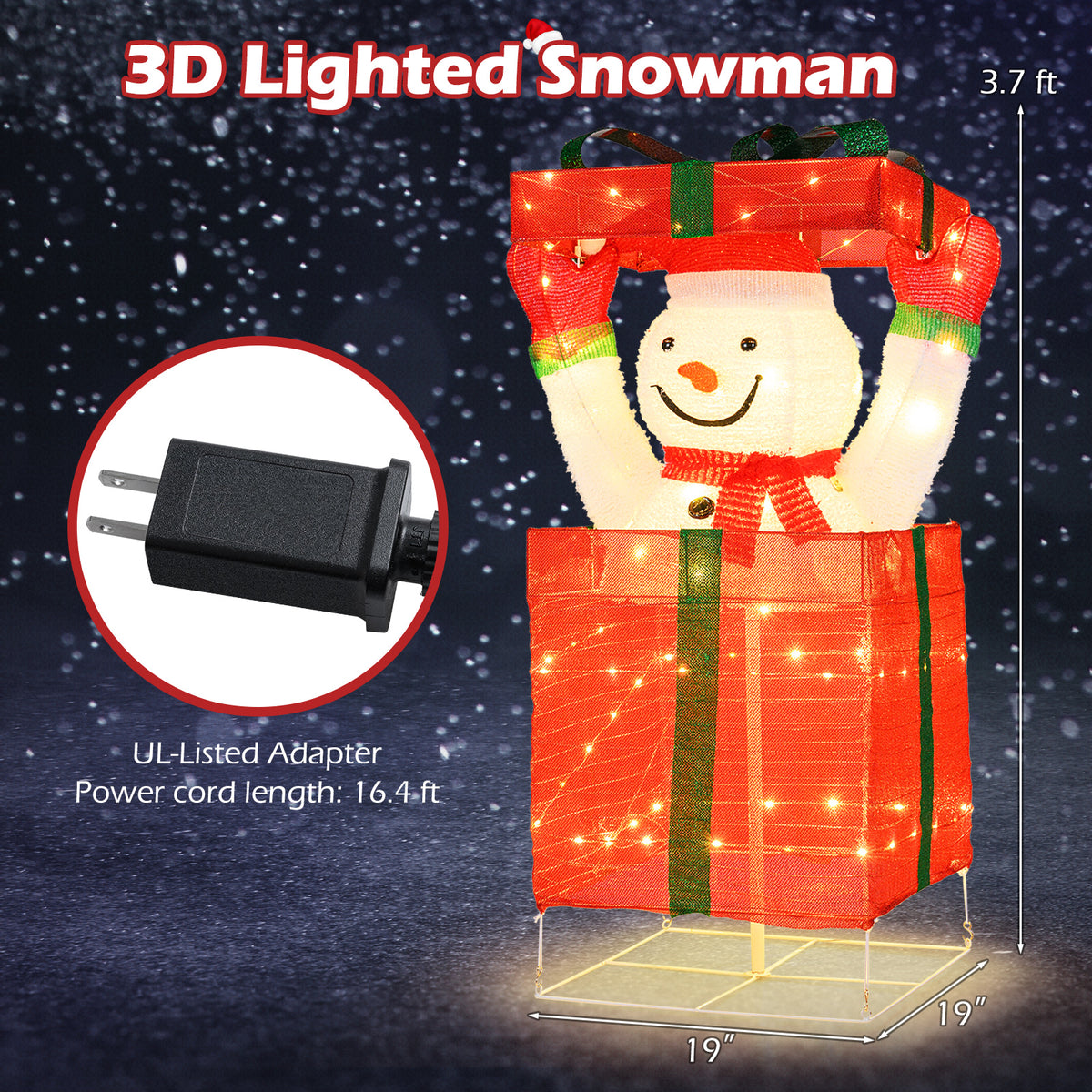 Lighted Snowman In Gift Box Christmas Decoration Christmas Inflatables at Gallery Canada