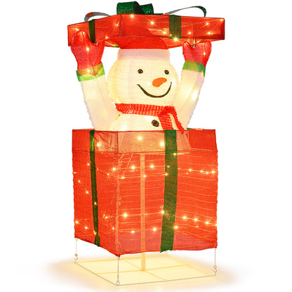 Lighted Snowman In Gift Box Christmas Decoration Christmas Inflatables Options at Gallery Canada