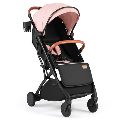 Lightweight Baby Stroller, Compact Travel, One-Hand Fold, Pink