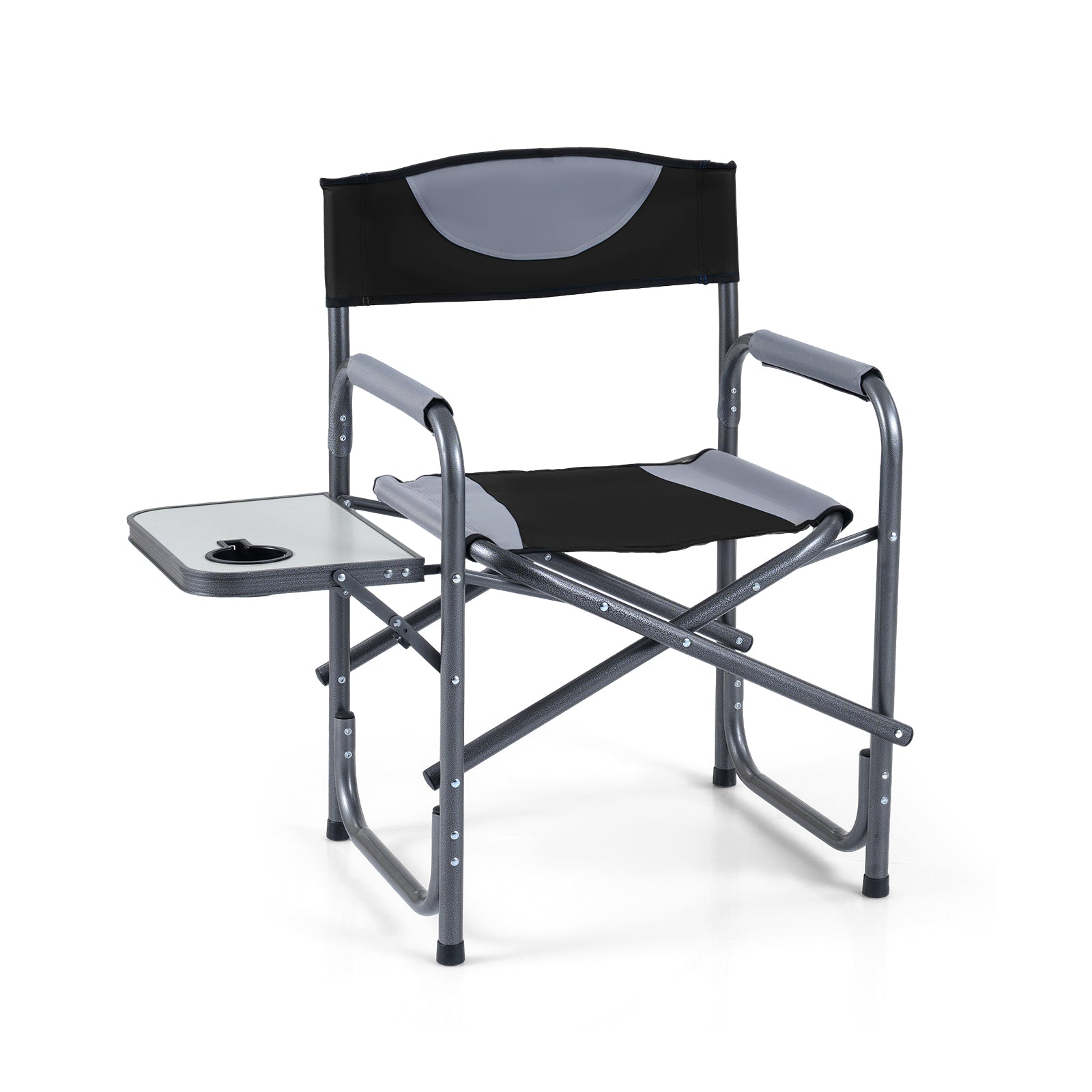 Lightweight Folding Camping Chair With Side Table, Black Camping Furniture Black at Gallery Canada