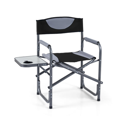 Lightweight Folding Camping Chair With Side Table, Black Camping Furniture Black at Gallery Canada