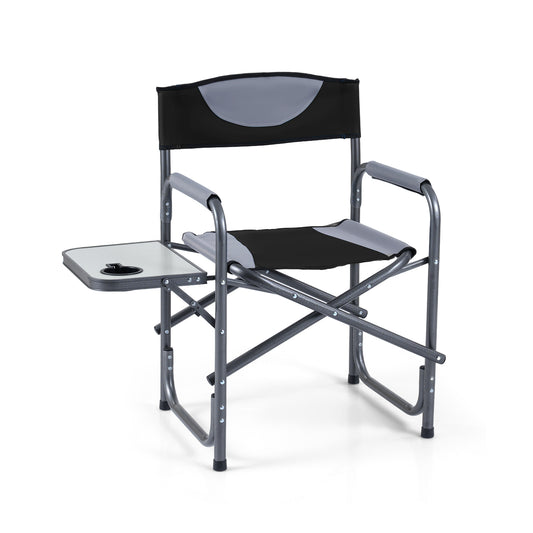 Lightweight Folding Camping Chair With Side Table, Black Camping Furniture Black at Gallery Canada