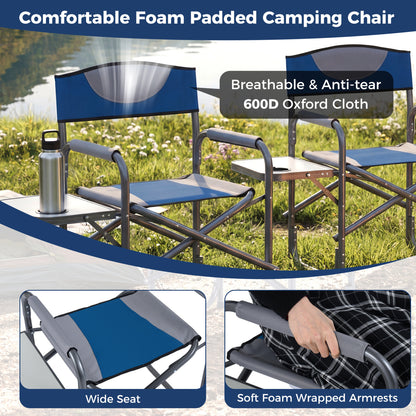 Folding Camping Chair With Side Table, Blue Camping Furniture at Gallery Canada