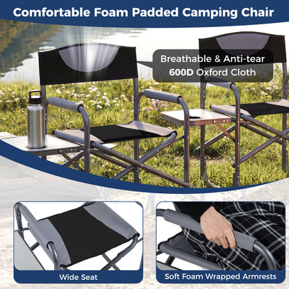 Lightweight Folding Camping Chair With Side Table, Black Camping Furniture at Gallery Canada