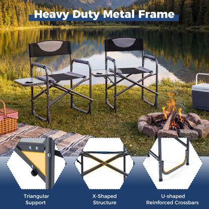 Lightweight Folding Camping Chair With Side Table, Black Camping Furniture at Gallery Canada
