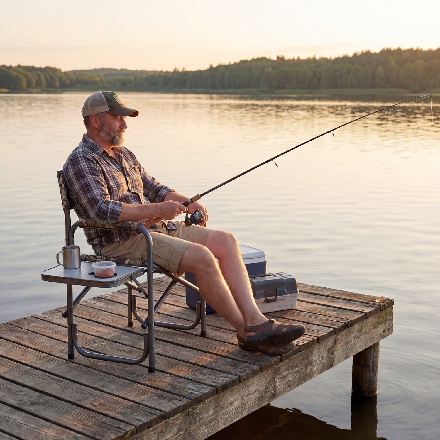 Lightweight Folding Camping Chair With Side Table, Camouflage Camping Furniture at Gallery Canada
