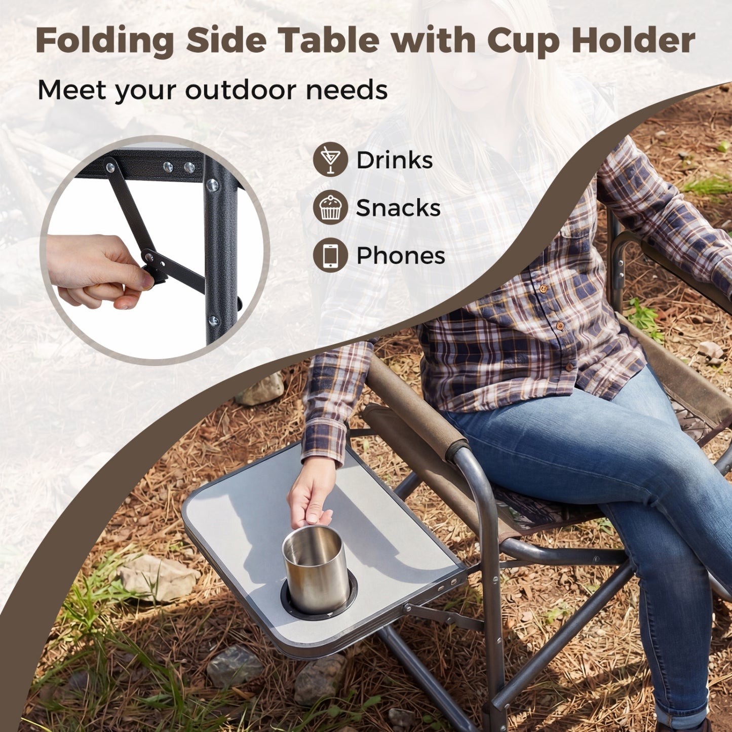 Lightweight Folding Camping Chair With Side Table, Camouflage Camping Furniture at Gallery Canada