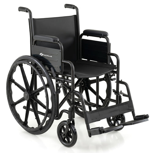 Folding Wheelchair for Adults, Swing-Away Footrest, Black