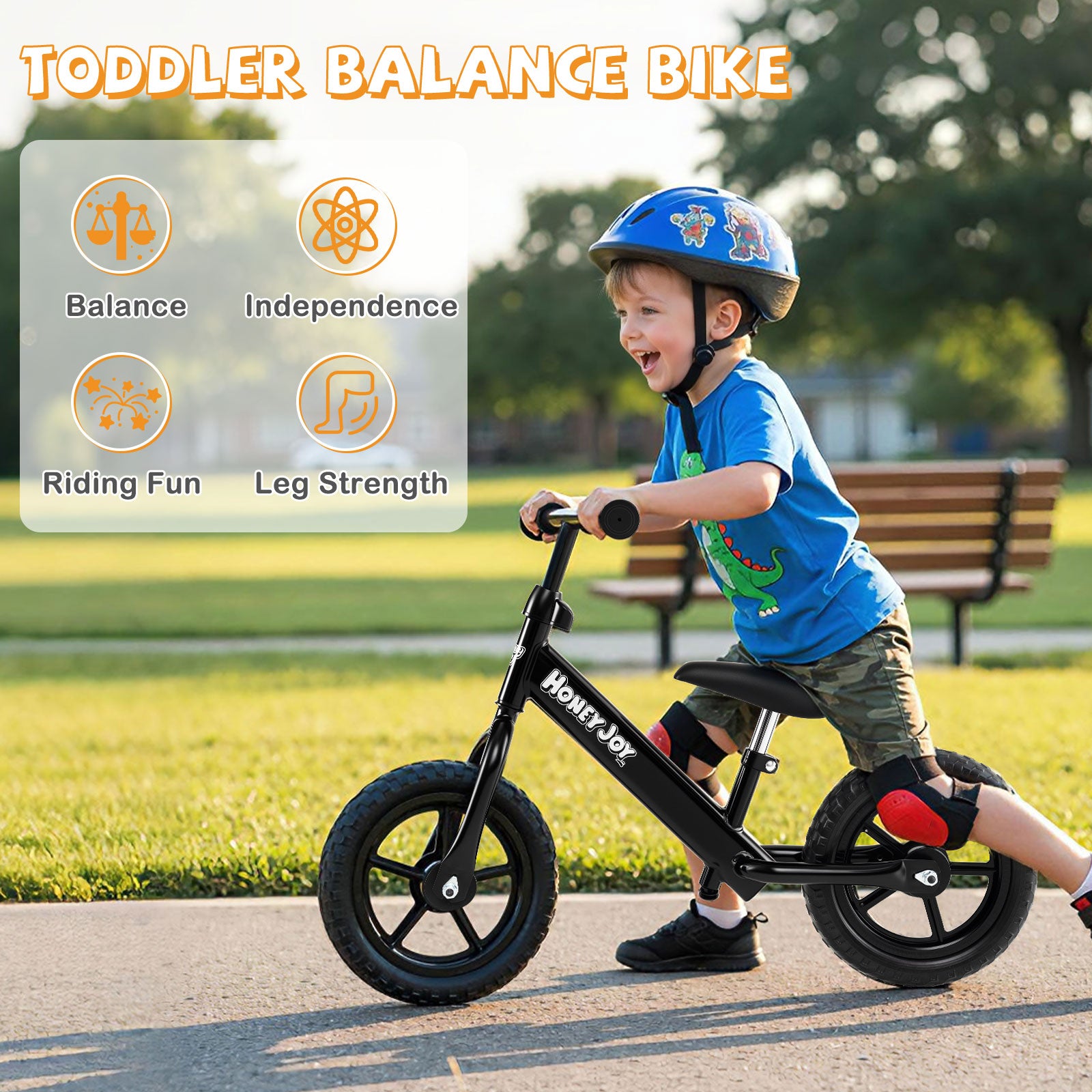Lightweight Toddler Balance Bike No Pedal Training Bicycle, Black Kids Bike at Gallery Canada
