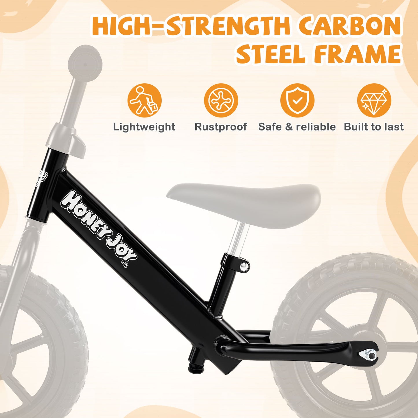 Lightweight Toddler Balance Bike No Pedal Training Bicycle, Black Kids Bike at Gallery Canada