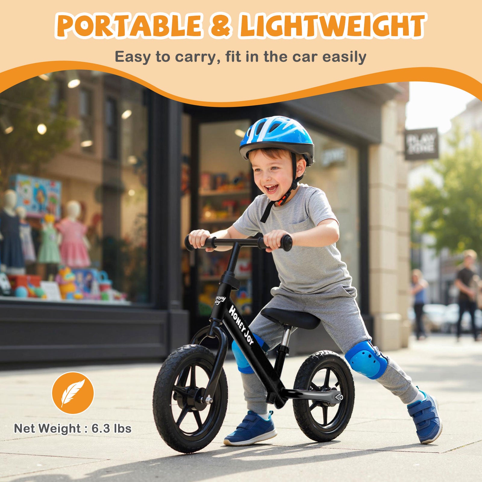 Lightweight Toddler Balance Bike No Pedal Training Bicycle, Black Kids Bike at Gallery Canada