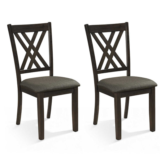 Wooden Dining Chair Set, 2 Linen Fabric Upholstered, Gray Dining Chairs Gray at Gallery Canada