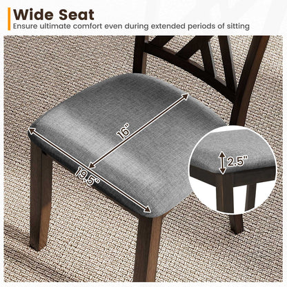 Wooden Dining Chair Set, 2 Linen Fabric Upholstered, Gray Dining Chairs at Gallery Canada