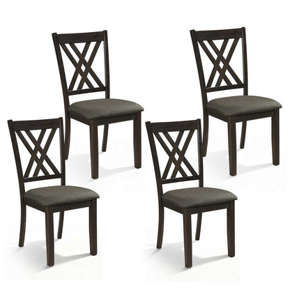 Linen Fabric Wooden Dining Chair Set Of 4, Gray Dining Chairs at Gallery Canada