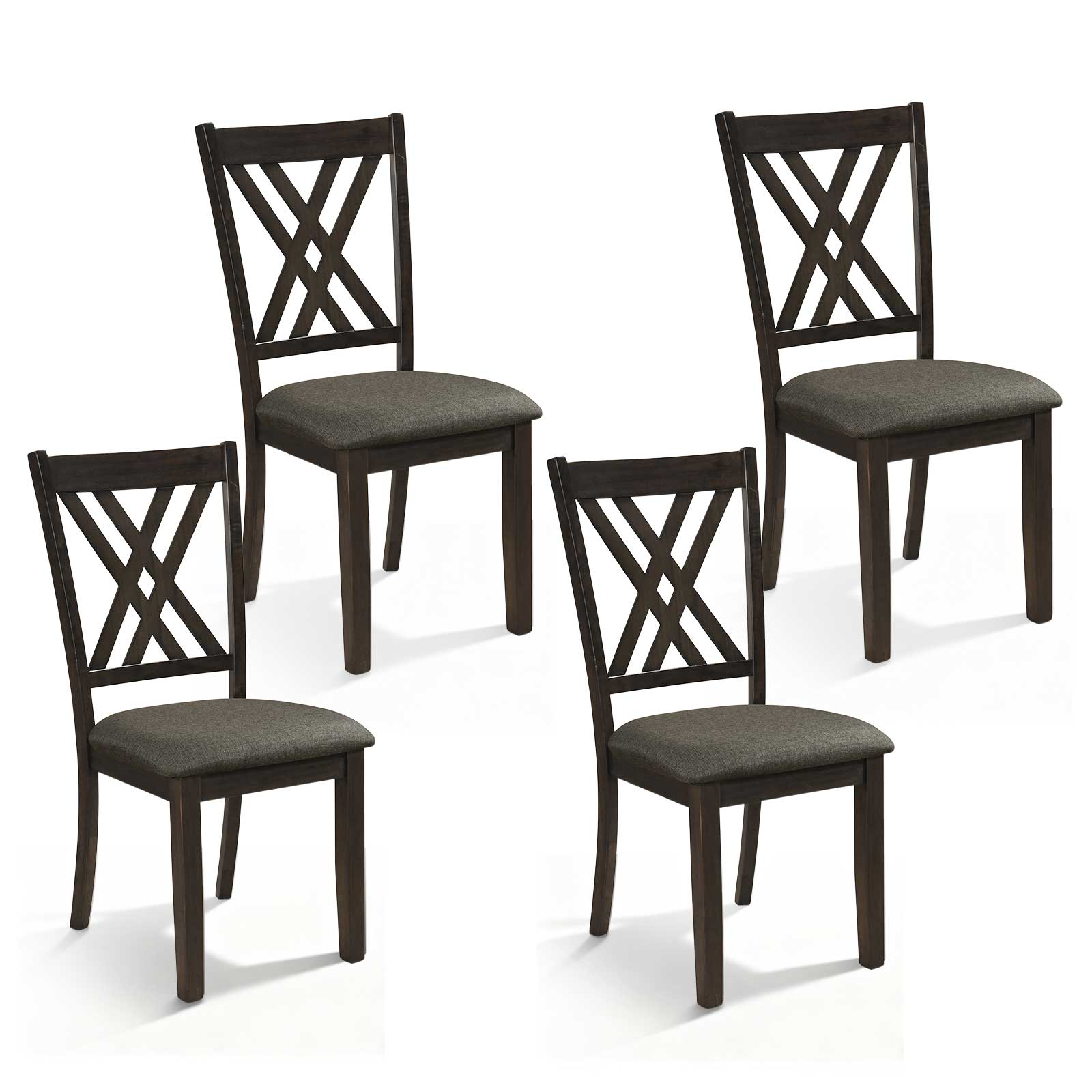 Linen Fabric Wooden Dining Chair Set Of 4, Gray Dining Chairs at Gallery Canada