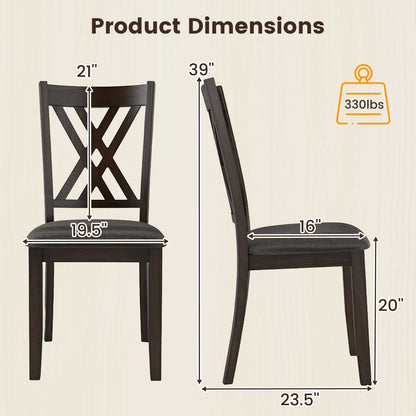 Linen Fabric Wooden Dining Chair Set Of 4, Gray Dining Chairs at Gallery Canada