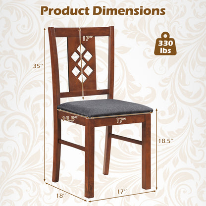 Linen Style Upholstered Kitchen Chairs with Wood Frames Set of 2, Cherry Dining Chairs at Gallery Canada