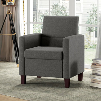 Modern Fabric Accent Chair, Seat Cushion, Non-Slip Pads, Dark Grey Accent Chairs at Gallery Canada