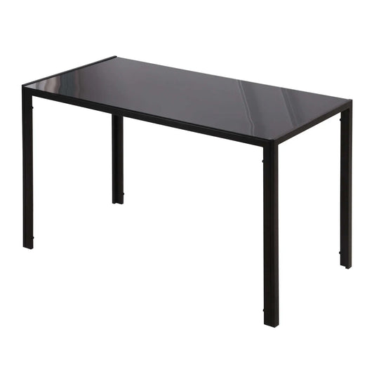 Rectangular Kitchen Table for 4, Tempered Glass Tabletop, Black Bar Tables & Dining Tables Black at Gallery Canada