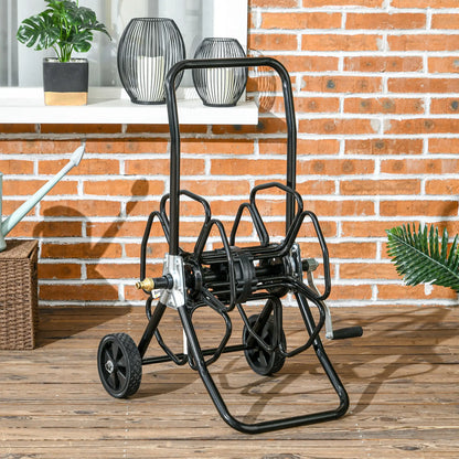 5/8" Hose Reel Cart, 98 ft, Garden Water Hose with Wheels, Black Garden Accessories at Gallery Canada