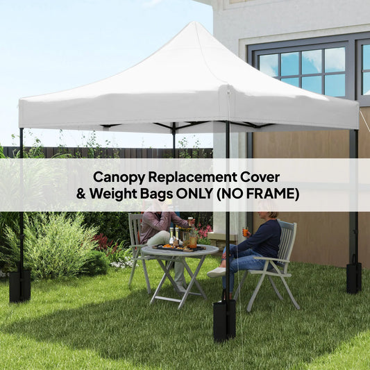 10' x 10' Replacement Canopy Top, Pop Up Tent, UPF50+, White Gazebo Canopy Replacement White at Gallery Canada