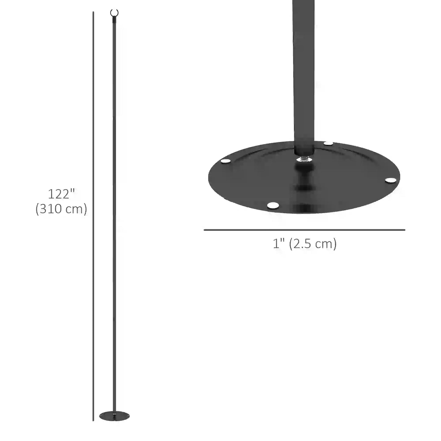 2 Pack 10' String Light Poles, Steel Hanging Stand, Black Lighting & Ceiling Fans at Gallery Canada