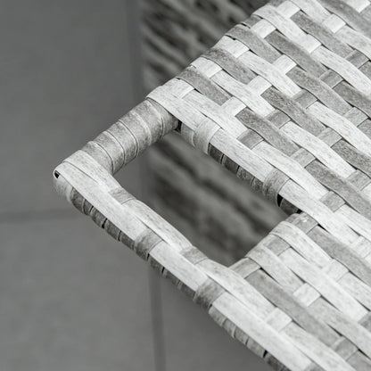 2 Piece Rattan Outdoor Daybed, 2 Seater Sofa Set with Footstool, Grey Patio Furniture Sets at Gallery Canada