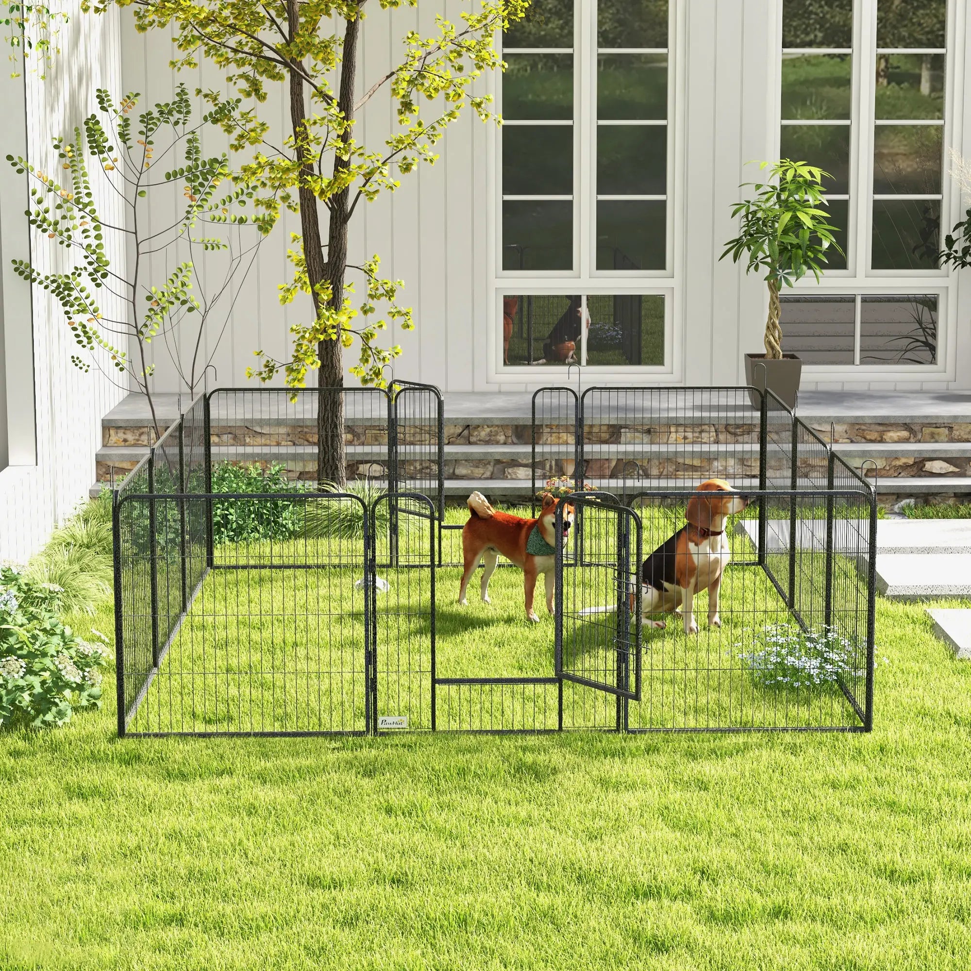 Dog Playpen with Gate, 12 Panels, 31.5