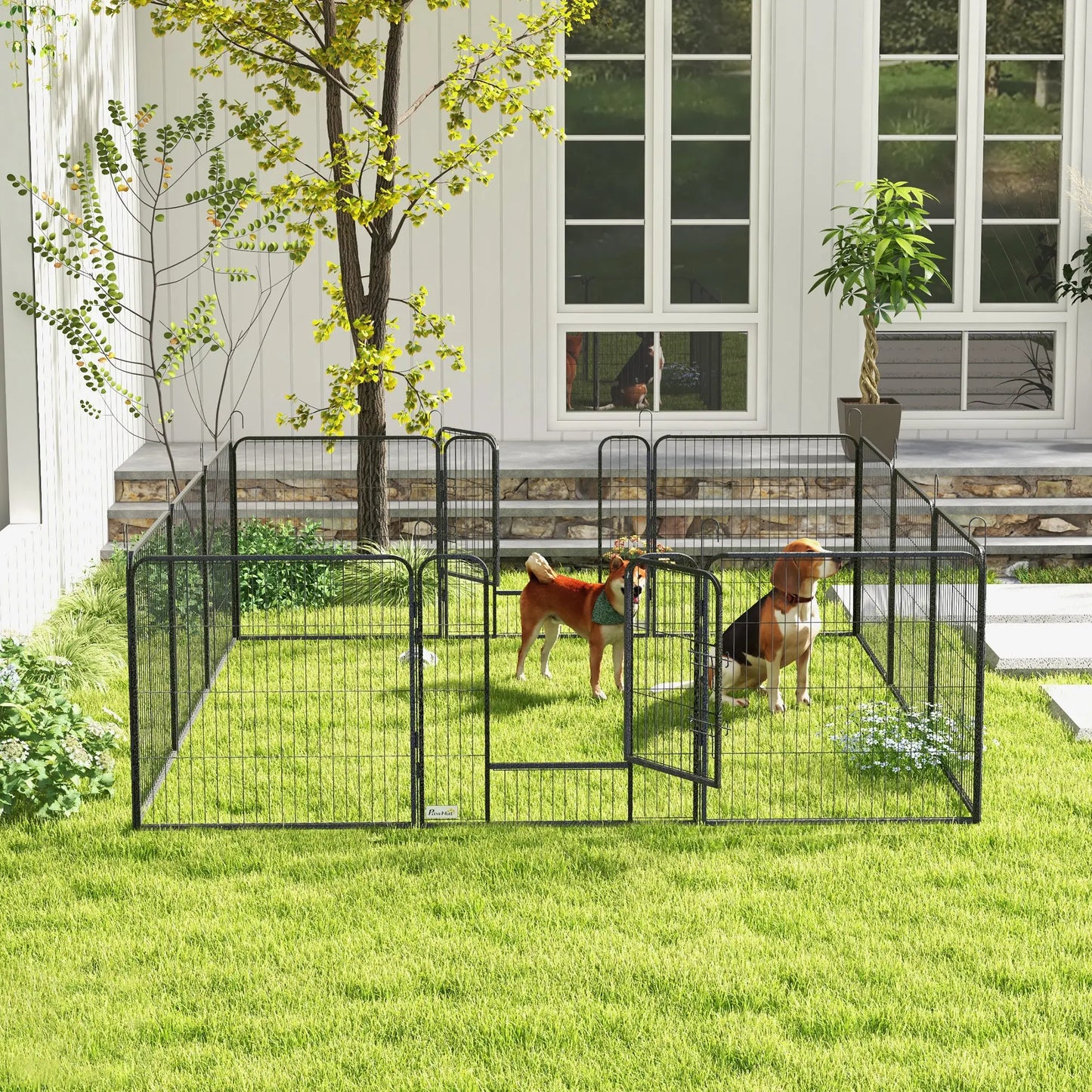 Dog Playpen with Gate, 12 Panels, 31.5"H Houses, Kennels & Pens at Gallery Canada