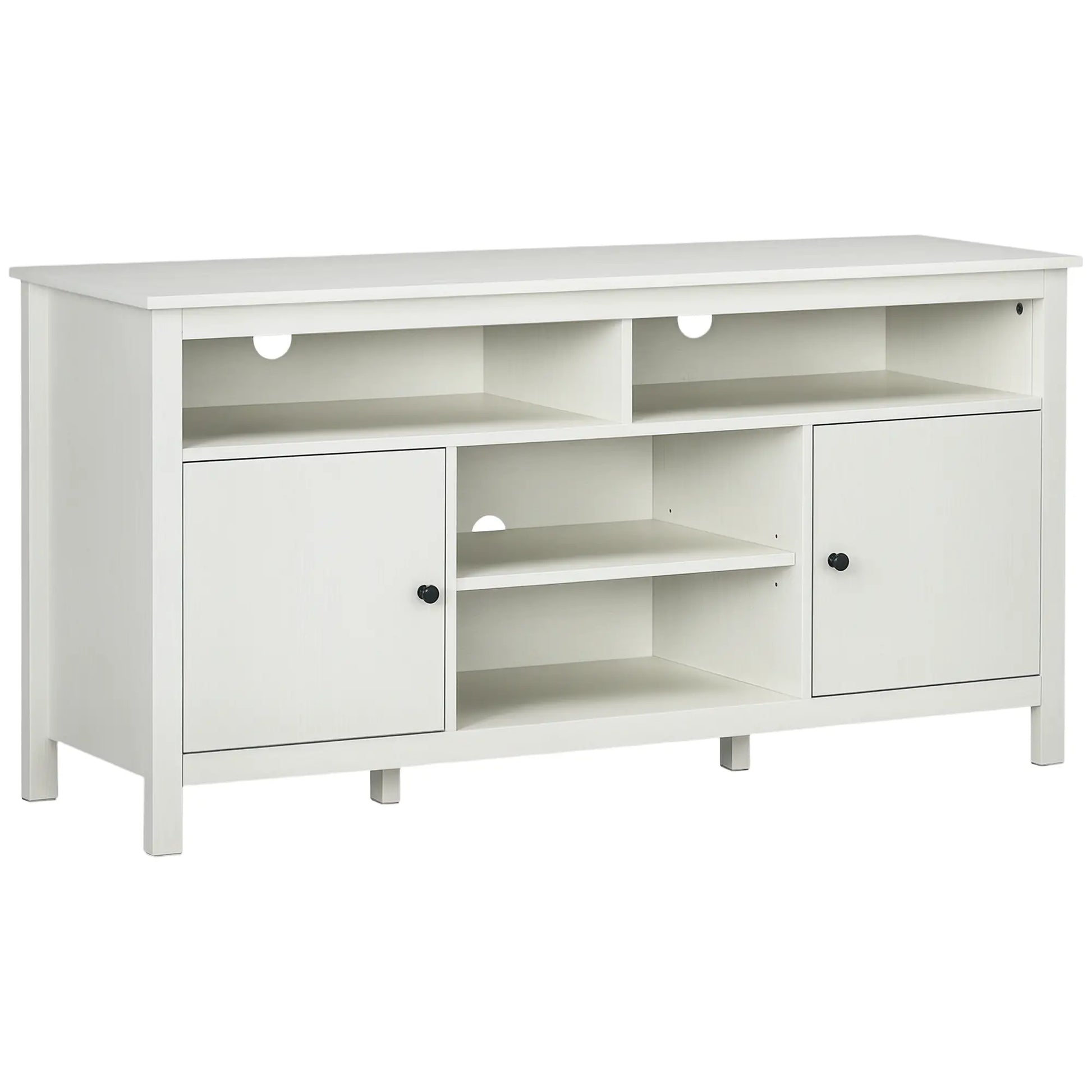 TV Stand for 55" TVs, Storage Cupboard, Shelves, 55.1" x 15.7" x 27", White TV Stands White at Gallery Canada