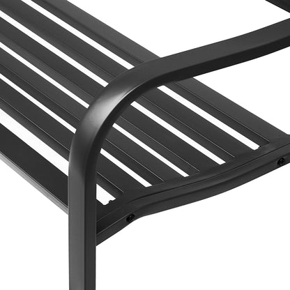 50" Garden Bench, Outdoor Loveseat, Vintage Bird Pattern, Cast Metal, Black Outdoor Benches at Gallery Canada