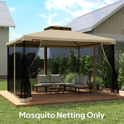 Mosquito Netting For Gazebo, 10' x 12', Black, Khaki Gazebo Sidewalls at Gallery Canada