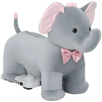 6V Kids Ride On Toy, Horse Elephant, Music, Soft Touch, Silent PU Wheels, For 1.5-5 Years Rocking Horses at Gallery Canada