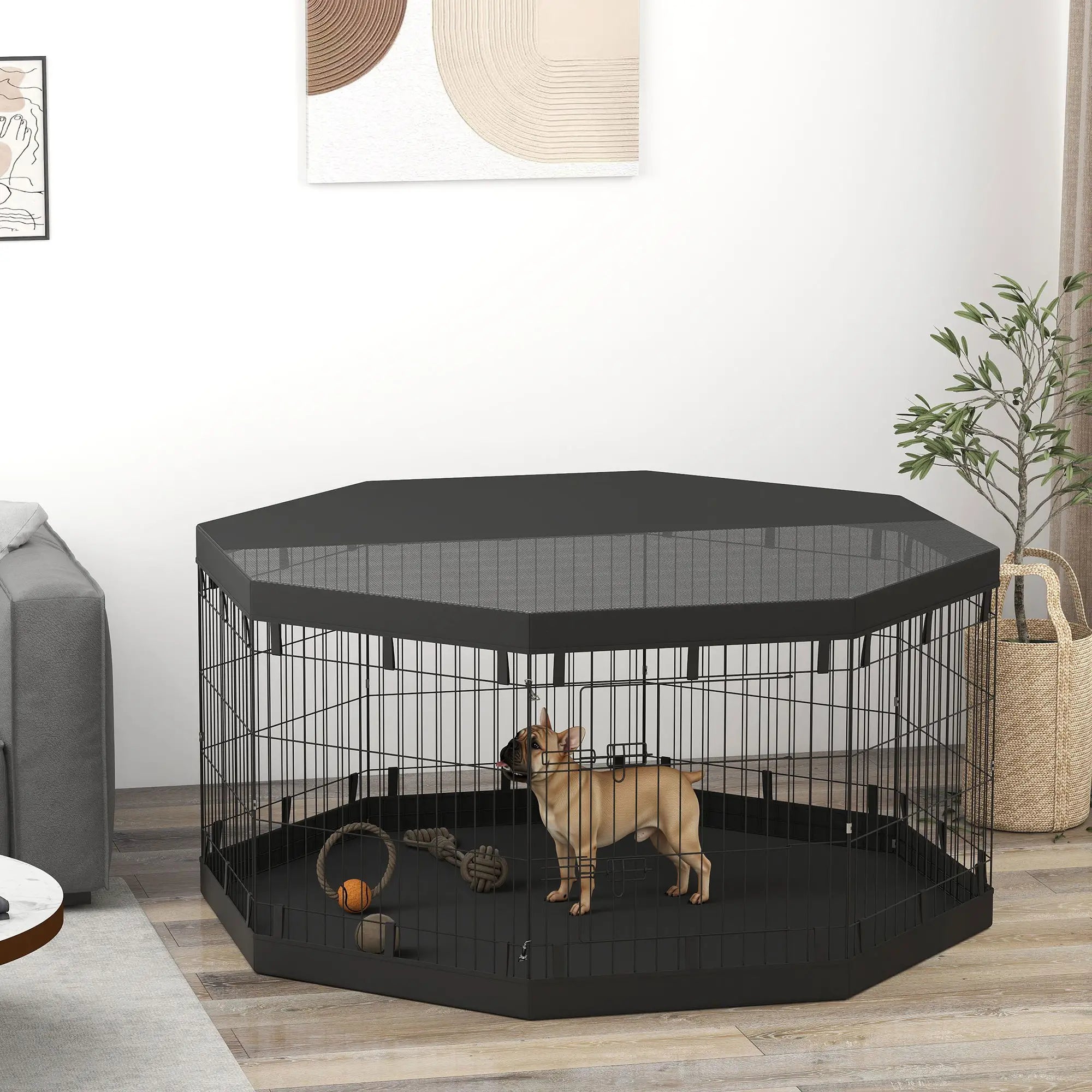 8 Panels Foldable Dog Playpen, 30